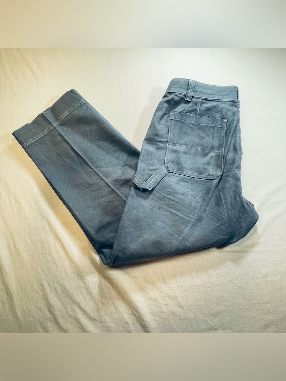 Old Navy Pants Womens 12 Gray Carpenter Utility Cotton Twill High-Rise Straight